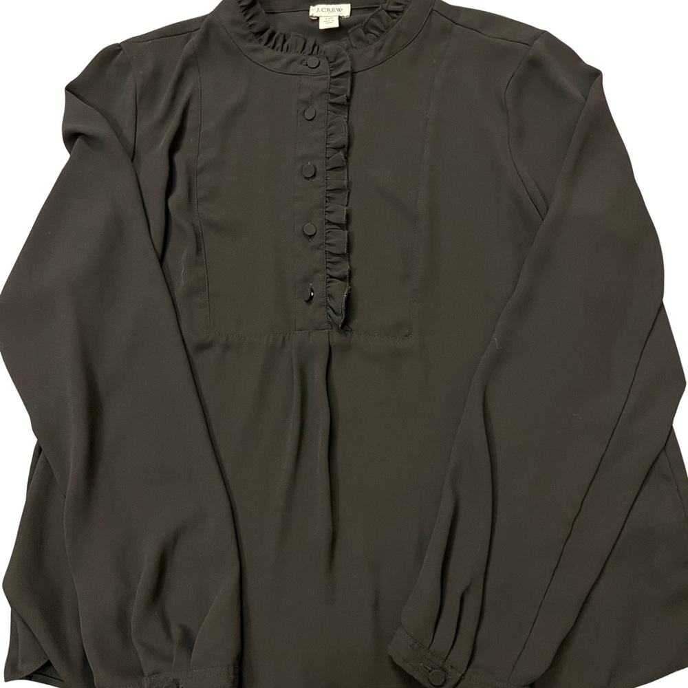J. Crew Black Ruffle Blouse - Picture 4 of 6